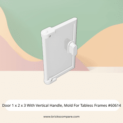 Door 1 x 2 x 3 With Vertical Handle, Mold For Tabless Frames #60614 - 1-White