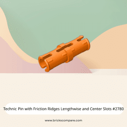 Technic Pin with Friction Ridges Lengthwise and Center Slots #2780 - 106-Orange
