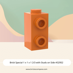 Brick Special 1 x 1 x 1 2/3 with Studs on Side #32952  - 106-Orange