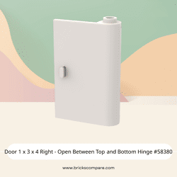 Door 1 x 3 x 4 Right - Open Between Top and Bottom Hinge #58380 - 1-White
