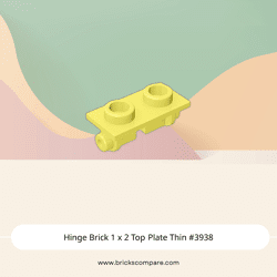 Hinge Brick 1 x 2 Top Plate Thin #3938 - 226-Bright Light Yellow