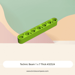 Technic Beam 1 x 7 Thick #32524 - 119-Lime