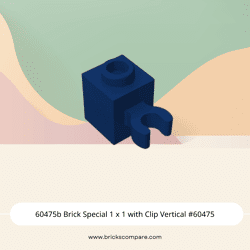 60475b Brick Special 1 x 1 with Clip Vertical #60475 - 140-Dark Blue
