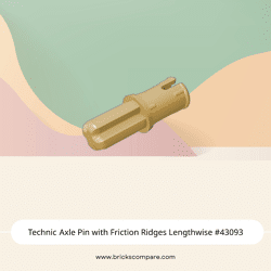Technic Axle Pin with Friction Ridges Lengthwise #43093  - 5-Tan