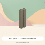 Brick Special 1 x 2 x 5 with Groove #88393 - 138-Dark Tan