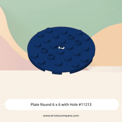 Plate Round 6 x 6 with Hole #11213 - 140-Dark Blue