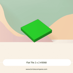 Flat Tile 2 x 2 #3068 - 37-Bright Green