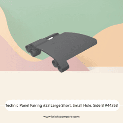 Technic Panel Fairing #23 Large Short, Small Hole, Side B #44353  - 199-Dark Bluish Gray