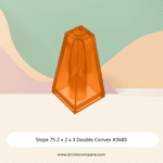 Slope 75 2 x 2 x 3 Double Convex #3685 - 182-Trans-Orange