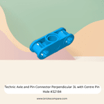 Technic Axle and Pin Connector Perpendicular 3L with Centre Pin Hole #32184  - 321-Dark Azure