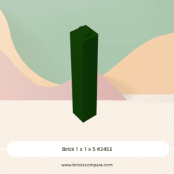 Brick 1 x 1 x 5 #2453 - 141-Dark Green