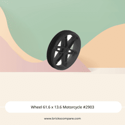Wheel 61.6 x 13.6 Motorcycle #2903 - 199-Dark Bluish Gray