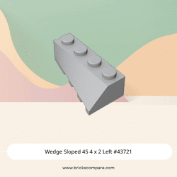 Wedge Sloped 45 4 x 2 Left #43721 - 194-Light Bluish Gray