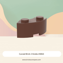 Curved Brick 2 Knobs #3063 - 192-Reddish Brown