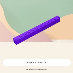 Brick 1 x 12 #6112 - 268-Dark Purple