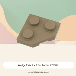 Wedge Plate 2 x 2 Cut Corner #26601  - 138-Dark Tan