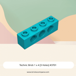 Technic Brick 1 x 4 [3 Holes] #3701 - 107-Dark Turquoise