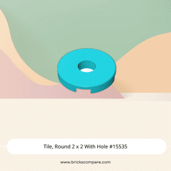 Tile, Round 2 x 2 With Hole #15535 - 322-Medium Azure