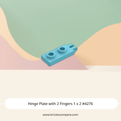 Hinge Plate with 2 Fingers 1 x 2 #4276 - 322-Medium Azure