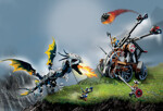 Lego 7021 Vikings: Vikings stonethrowr and a flying dragon