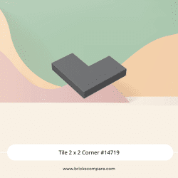 Tile 2 x 2 Corner #14719 - 199-Dark Bluish Gray
