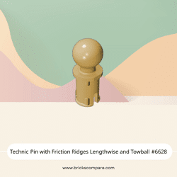 Technic Pin with Friction Ridges Lengthwise and Towball #6628 - 5-Tan