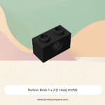 Technic Brick 1 x 2 [1 Hole] #3700 - 26-Black