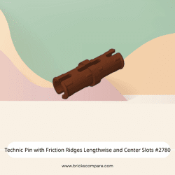 Technic Pin with Friction Ridges Lengthwise and Center Slots #2780 - 192-Reddish Brown