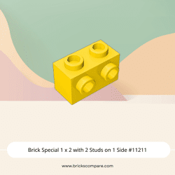 Brick Special 1 x 2 with 2 Studs on 1 Side #11211 - 24-Yellow