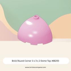 Brick Round Corner 3 x 3 x 2 Dome Top #88293 - 222-Bright Pink