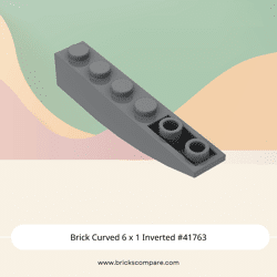 Brick Curved 6 x 1 Inverted #41763 - 199-Dark Bluish Gray