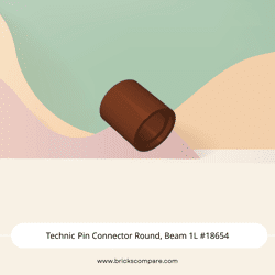 Technic Pin Connector Round, Beam 1L #18654 - 192-Reddish Brown