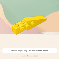 Technic Slope Long 1 x 6 with 3 Holes #2744 - 24-Yellow