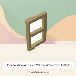Pane For Window 1 x 2 x 3 With Thick Corner Tabs #60608 - 138-Dark Tan