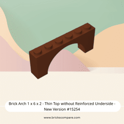Brick Arch 1 x 6 x 2 - Thin Top without Reinforced Underside - New Version #15254  - 192-Reddish Brown