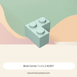 Brick Corner 1 x 2 x 2 #2357 - 323-Light Aqua