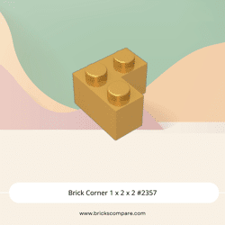 Brick Corner 1 x 2 x 2 #2357 - 297-Pearl Gold