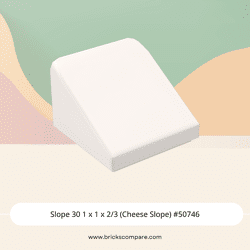 Slope 30 1 x 1 x 2/3 (Cheese Slope) #50746 - 1-White