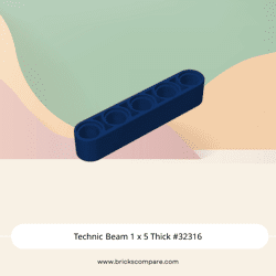 Technic Beam 1 x 5 Thick #32316 - 140-Dark Blue