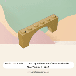 Brick Arch 1 x 6 x 2 - Thin Top without Reinforced Underside - New Version #15254  - 5-Tan