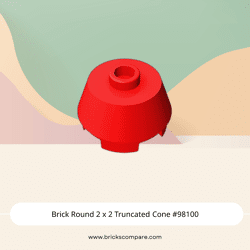 Brick Round 2 x 2 Truncated Cone #98100  - 21-Red