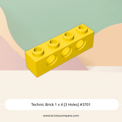 Technic Brick 1 x 4 [3 Holes] #3701 - 24-Yellow