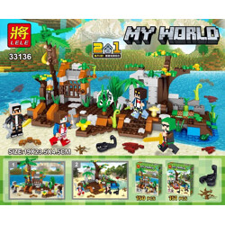 LELE 33136-1 Minecraft: Jungle Group Monkey Park Small Scene 2 2 in 1