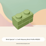 Brick Special 1 x 2 with Masonry Brick Profile #98283  - 330-Olive Green