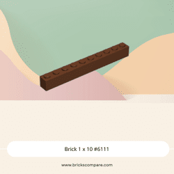 Brick 1 x 10 #6111 - 192-Reddish Brown
