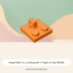 Hinge Plate 2 x 2 Locking with 1 Finger on Top #92582 - 106-Orange