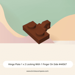 Hinge Plate 1 x 2 Locking With 1 Finger On Side #44567 - 192-Reddish Brown