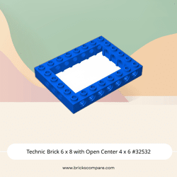 Technic Brick 6 x 8 with Open Center 4 x 6  #32532 - 23-Blue