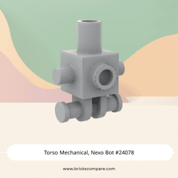 Torso Mechanical, Nexo Bot #24078 - 194-Light Bluish Gray