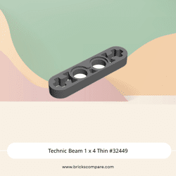 Technic Beam 1 x 4 Thin #32449 - 199-Dark Bluish Gray